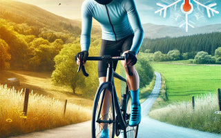 A picture of a cyclist in the sun