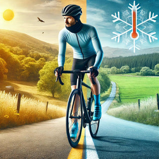 A picture of a cyclist in the sun