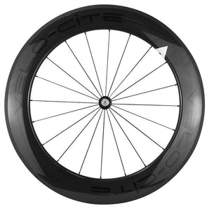 Deep-section carbon wheel designed for maximum aerodynamics and speed.