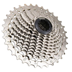 Tifosi HG cassette with a side view highlighting the detailed sprocket design and lockring.